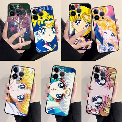 Θήκη τηλεφώνου για Apple iPhone XS X 11 SE 13 Pro Max 6s 14 Plus 8 XR 7 12 Mini 6 Armor Silicone Bumper S-Sailors Moons Girl Cover