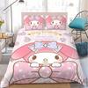 M-Melodys Cute Anime Duvet Cover Set Home Style Bedding Soft Laundry Cotton Bed 3 Piece Set Student Dormitory Gift