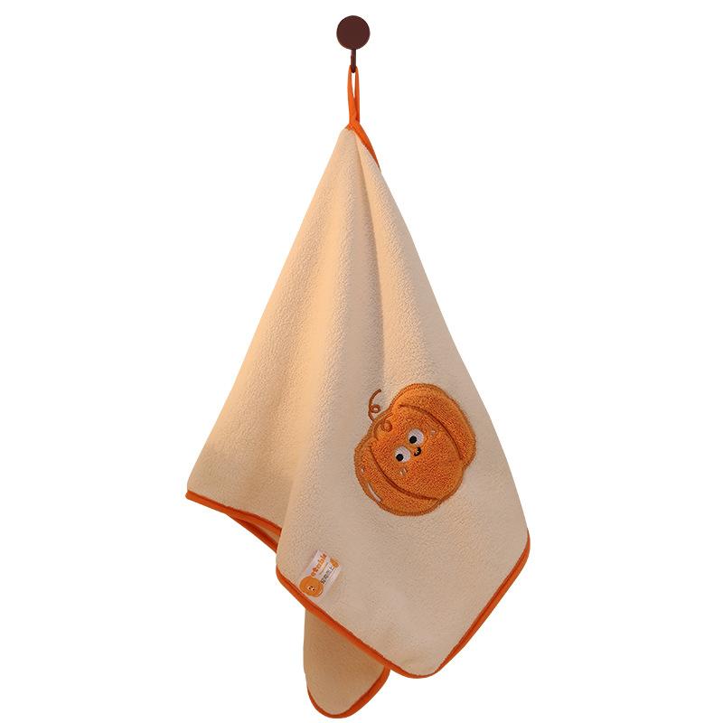 Coral Fleece Towel, Bathroom Hanging Absorbent Square Towel, Kitchen Dual-purpose Hand Towel, Non-shedding Handkerchief