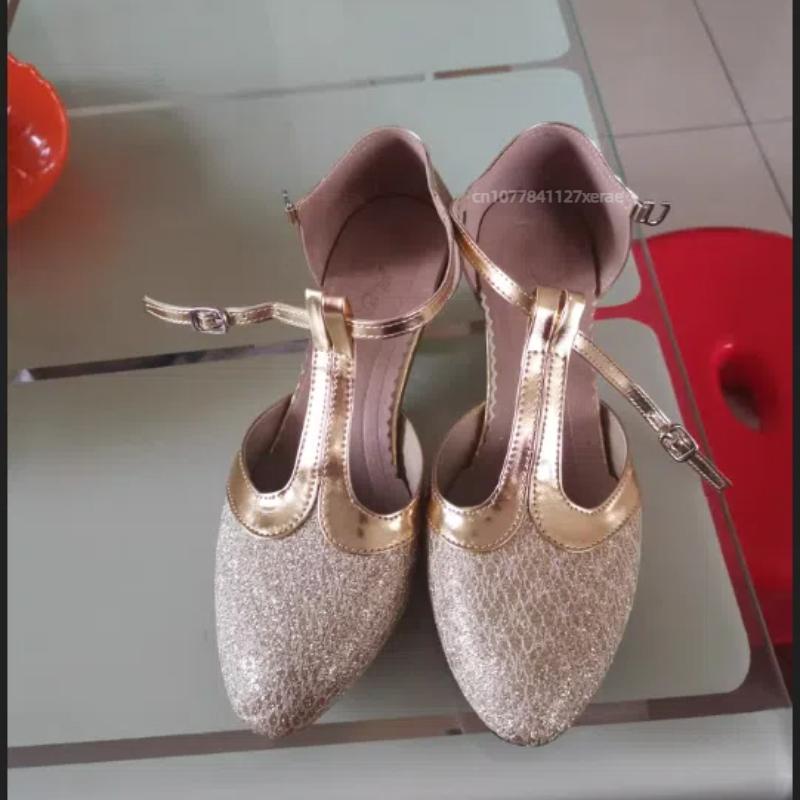 Damenschuhe für New Adult, weiche Sohle, Latin Dance Schuhe, für drinnen und draußen, Square Dance, High Heels Tanzschuhe, Gesellschaftstanz
