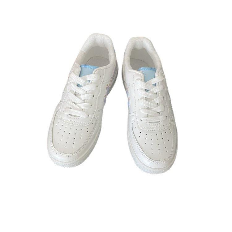 Little White Shoes Women's 2025 Spring New Korean Version of Student Running Board Shoes Women's Breathable Sports and Leisure Women's Shoes, Mixed Ba
