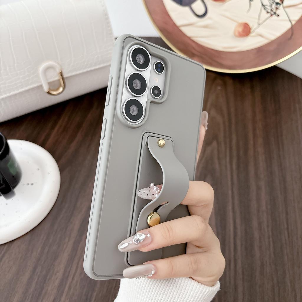 Luxury Business Phone Case for Samsung S26 Ultra S25 Plus S24 S23 S22 Shockproof Slim Fit Wrist Strap with Stand Design Cover