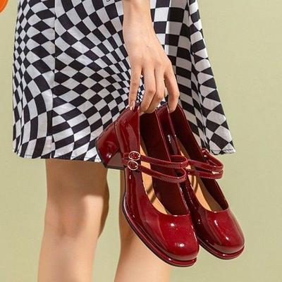 French High-heeled Mary Jane Shoes Spring and Summer Retro Medium Thick Heeled Single Shoes Fairy Wind Fashion High Heels