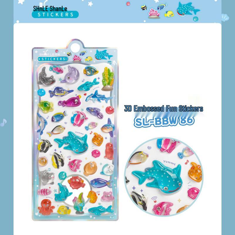 Popular 3D Animal Cartoon Crystal Stickers for Kids' Phone Cases