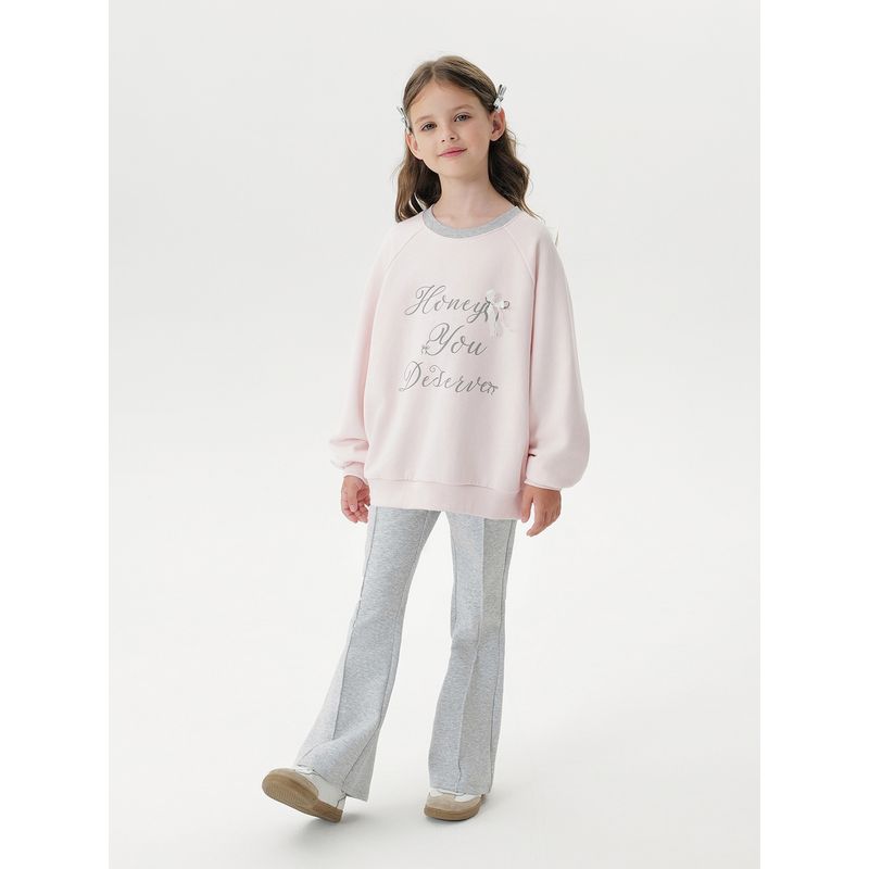 Mark Jenny Girls' Stereo Bow Letter Sweatshirt Kidsren's Pullover 2026 Spring New Style 551202