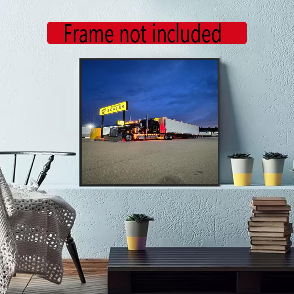 Kenworth 5D Diy Diamond Painting Round Diamond Diy Frameless Holiday Artwork Suitable For Home Office Wall Decoration
