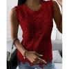 Plus Size Floral Vest Camisole Summer Tops Fashion Lace Blouse Women Jacquard Sleeveless Shirts Casual Women Vintage T-Shirt