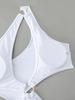 Fashion Sexy Solid Color One Shoulder Hollow Out Slim Fit Bikini Swimsuit For Beach