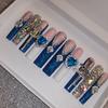 Thick and Hard Artificial Fingernails Square and Long Manicure False Nails with Glue Stickers  Press on Nails