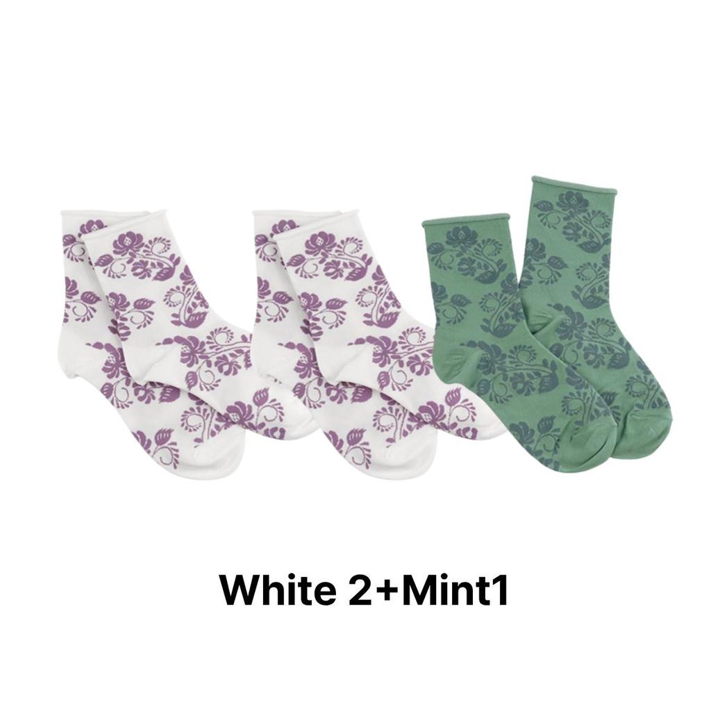 Women's Antique Mid-Calf Socks (3-Pair Set)