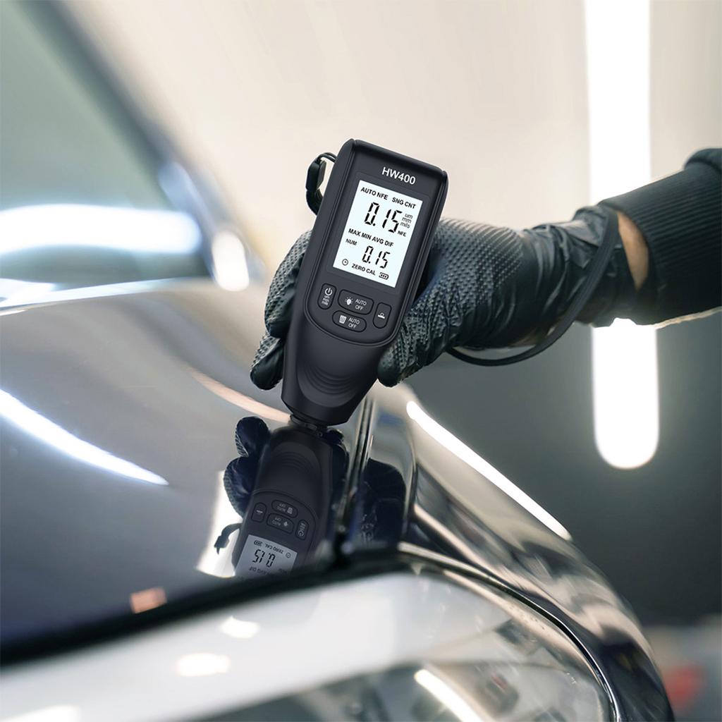 HW-400 Digital Paint Thickness Gauge 0-2000UM Automotive Paint Mil Thickness Tester Car Coating Thickness Meter for FE NFE