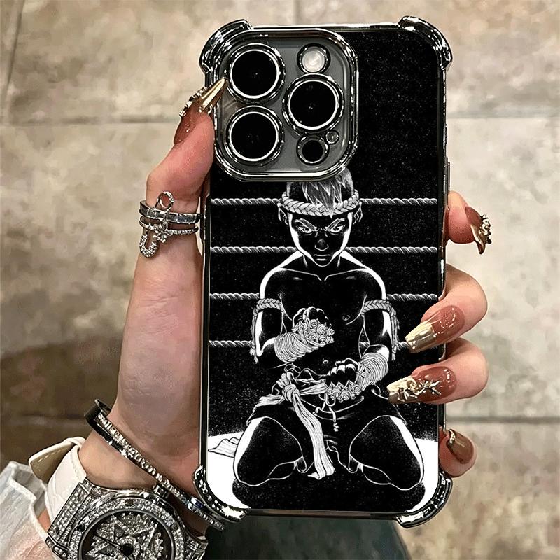 Muay Thai Fight Boxing Soft Phone Case For iPhone 15 16 17 Air 14 Pro Max 16E Plus 13 12 Mini Plating Anti-Fall Fundas