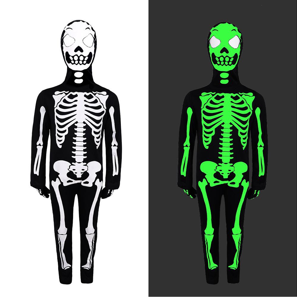 Cosplay Kostüm, Halloween leuchtendes Skelett 5er Pack Kinderkostüm Einteiler Bühnenauftritt Maskenball