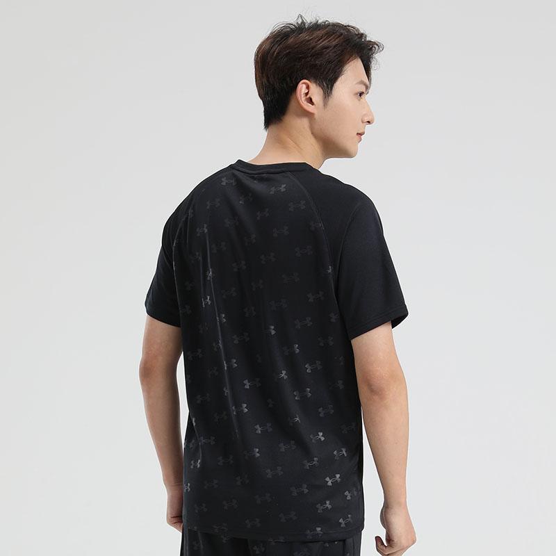 Under Armour Short Sleeve Fitness Training Running Quick Dry Loose Fit Printed T-Shirt Unisex Tops Black 21500531-001