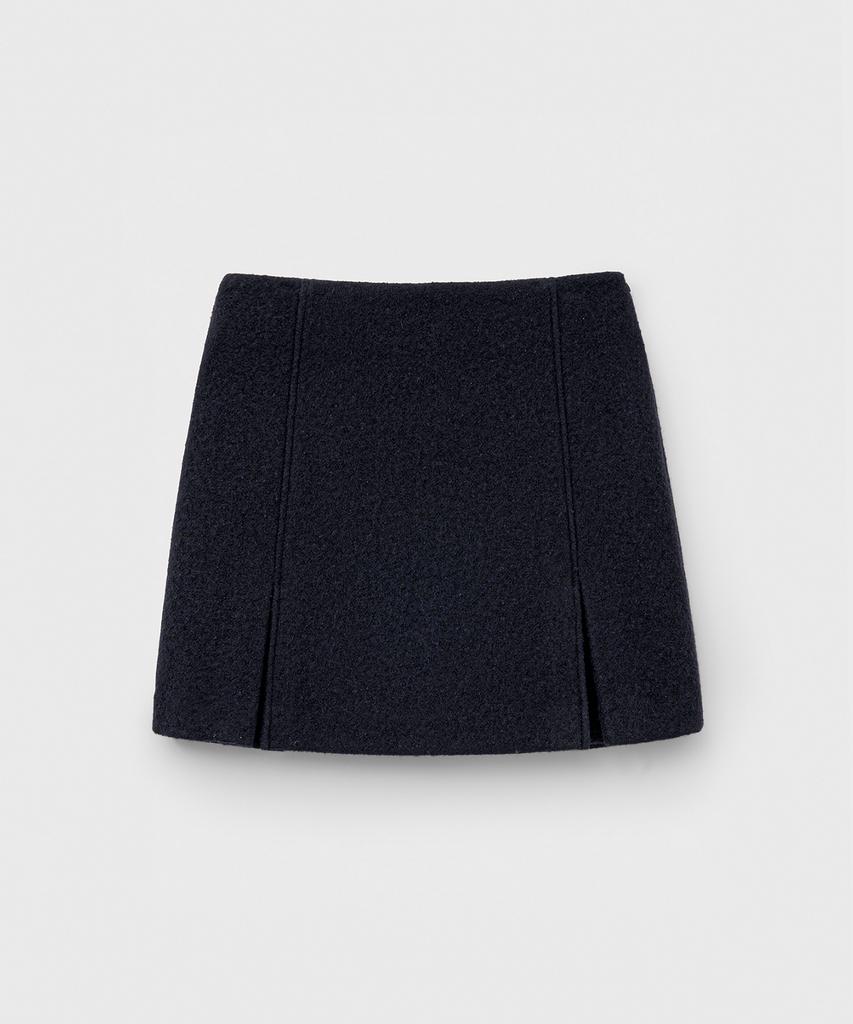 Mongdol Wool Blend Tweed Mini Skirt Navy Mdsk029Navy