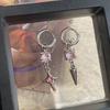 Stainless Steel Rivet Drop Earrings for Women Exquisite Retro Zircon Starburst Hoop Earrings Hip Hop Punk Versatile Jewelry Gift