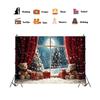1Pc Christmas Red Curtain Teddy Bear Gift Pattern Tapestry, New Year Photography Background Tapestry, Aesthetic Wall Hanging,