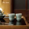 Yue Kiln Celadon Ceramic Tea Cup Vintage Handmade Relief Lotus Cups Tea Bowl Teacup Teacups Unusual Maker Jingde Town Puera Tool