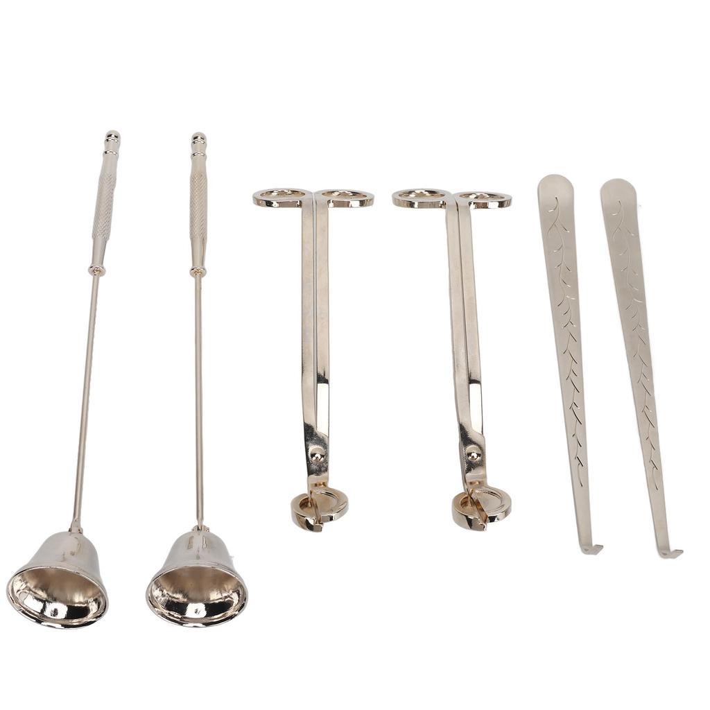6PCS Candle Accessory Set Wick Trimmer Wick Dipper Candle Snuffer Stainless Steel Easy Grip Use Durable Candle Care Kit