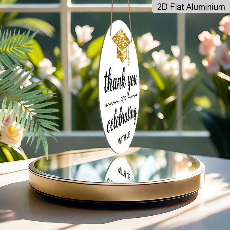 2D Flat Aluminum Graduation-themed Wall Decorations, Available In Various Sizes, Featuring A Minimalist Yet Luxurious Style. A Perfect Choice for