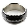 Men's Ring 'Peaceful' Steel Black Ceramic - 9 Mm