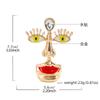 Western Red Lip Nose and Eye Alloy Brooch, Retro Literary Three-dimensional Blue Eye Red Lip Pin