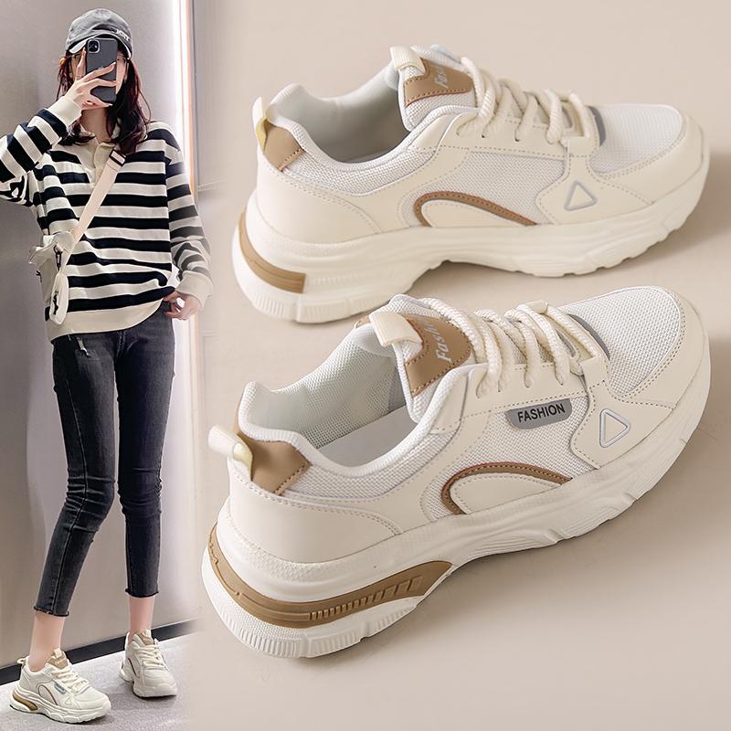 

Новые кроссовки на платформе большого размера, кроссовки папы, холодные, липкие, ультралегкие, спортивная и повседневная обувь, женская обувь, легкая и удобная 39 бежевый