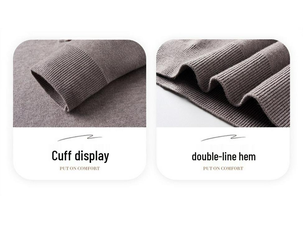 Men's Half-Zip Thick Knit Sweater – Stylish Autumn/Winter Casual Business Base Layer