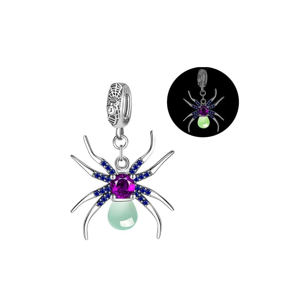 New 925 silver blue charming spider dream catcher pendant, suitable for al bracelet accessories DIY women's jewelry