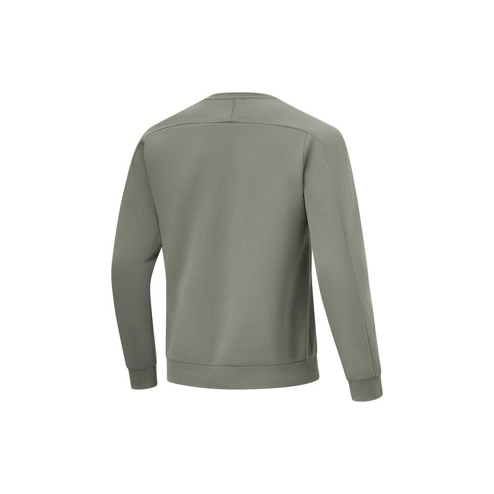 Li Ning Solid Color Round Neck Pullover Knitted Sweatshirt Men Sweatshirt Lobster-Green AWDU057-8