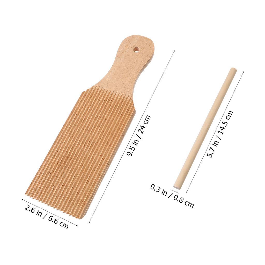 1 Set Wooden Gnochi Board High Quality Materials Pasta Shaping Tool Easy Grip Handle Steady Rolling Kitchen Accessory
