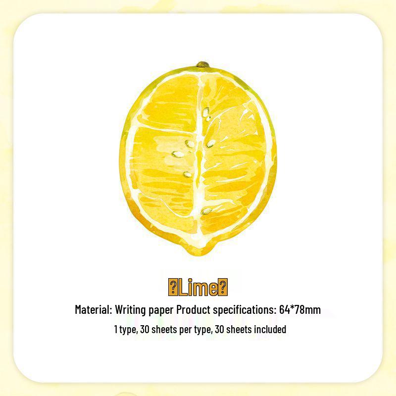 Infeel.Me Fruit Basket Series 2 Sticky Notes - Cute Irregular Fun Adhesive Notes for Students. лаймовый