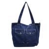 New Retro Literary Denim Bag Women's Large-capacity Lightweight Tote Bag Student Class Back
