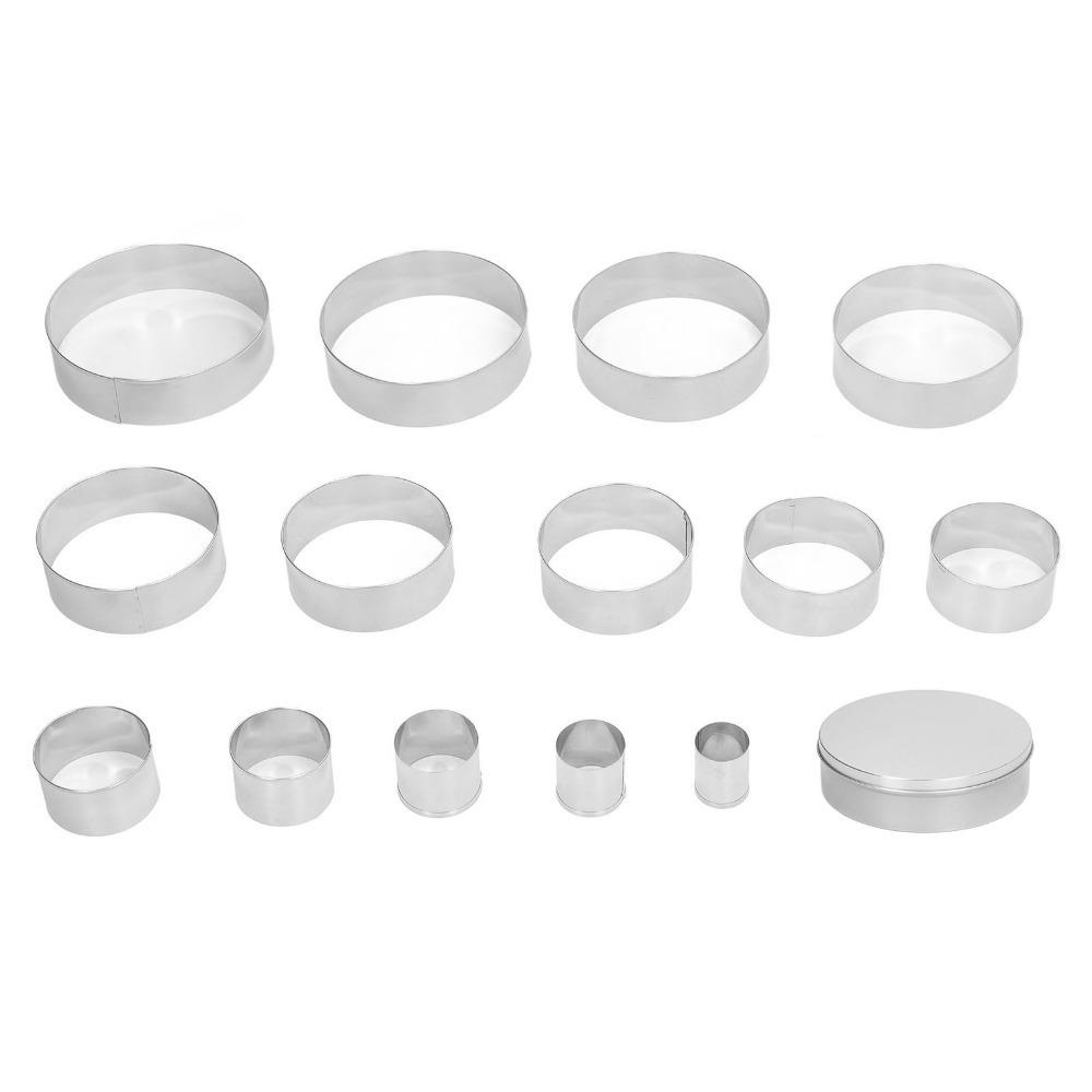 14pcs Forming Rings Bread Cutter Mold Stainless Steel Stainless Steel Mold  Cake Baking серебряный