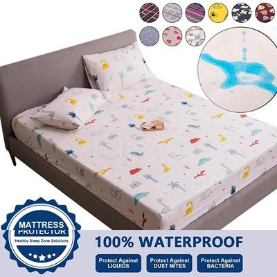 2023 Waterproof Bed Sheet Anti-mite Bed Mattress Cover 3D Printing Bed Linens Bed Protector Pad Waterproof Bedspread Bedcover No Pillowcase