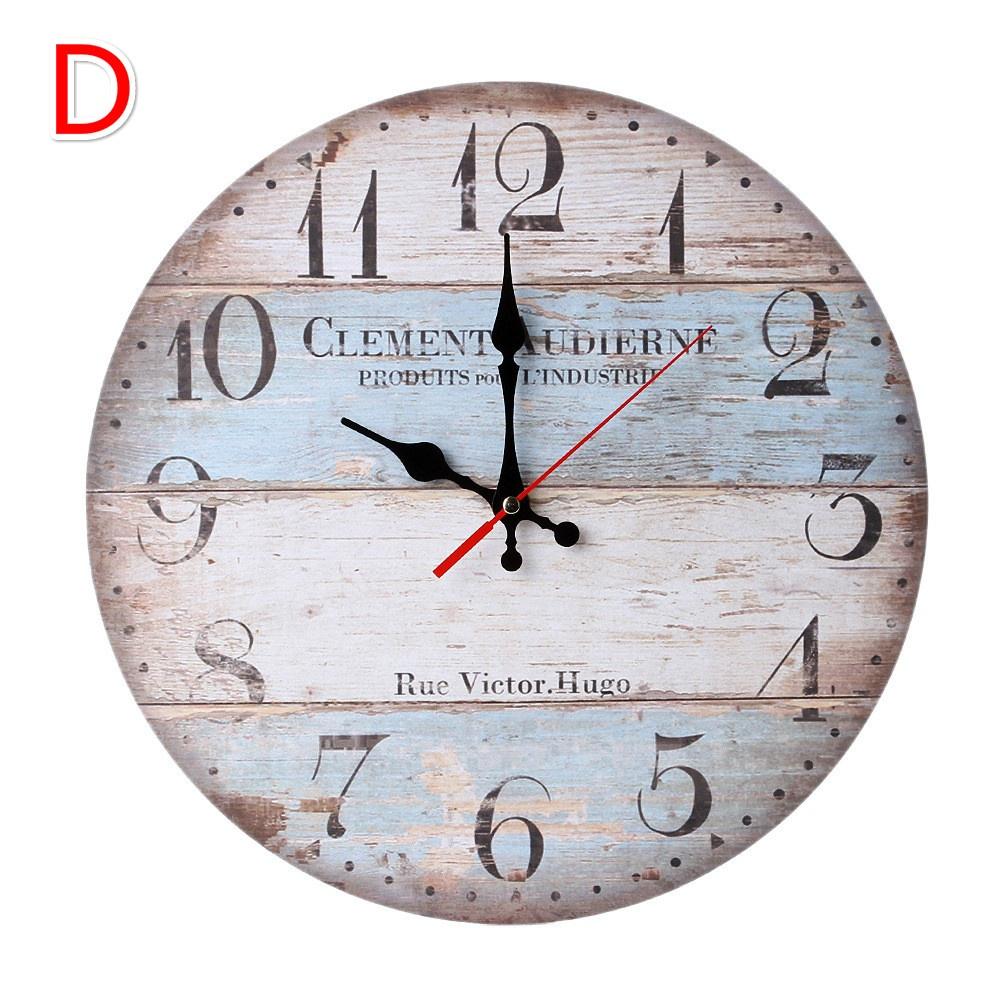30cm Evropské Retro Kreativní Nástěnné Hodiny Obývací Pokoj Bar Hodiny Dřevěné Nástěnné Hodiny