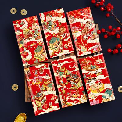 6Pcs Spring Festival Red Envelopes The Year Of Dragon Luck Money Envelopes Lucky Money Pocket Chinese  Year Decoration