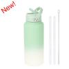 1L Stainless Steel Vacuum Insulated Water Bottle With Handle Straw Lid Outdoor Sports Travel