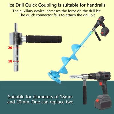 Ice Fishing Drill Bit Adapter Enabling Fast Switching For 18mm And 20mm Bit Featuring Rustproof Construction