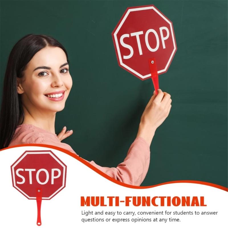 Educational Teaching Aid Handheld Double Side Plastic Go/Staop Sign For Kids Student Teacher Classroom Teaching Supplies