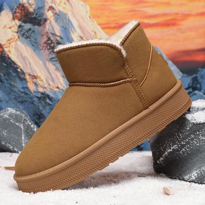 Bottes de neige chaussures pour hommes hiver velours chaud montantes chaussures en coton fourrure intégrée extérieur imperméables et antidérapantes chaussures de chantier Martin