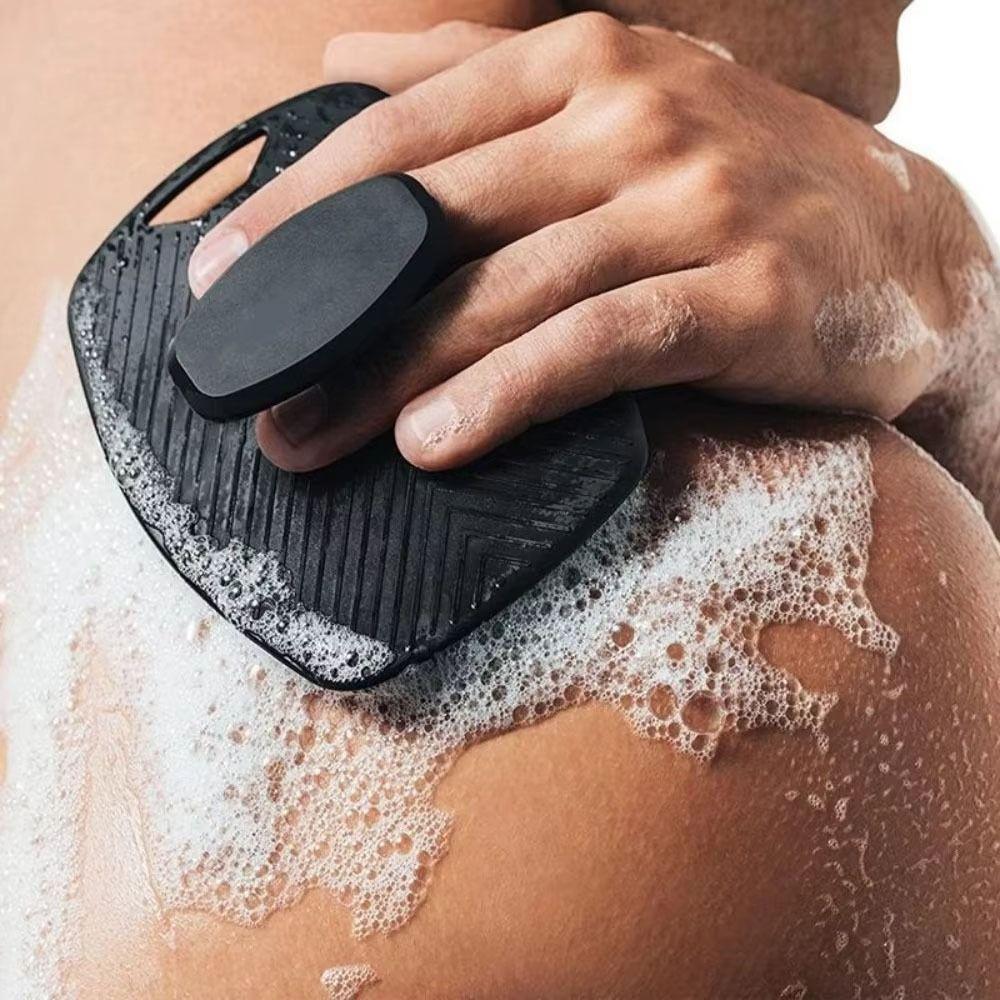 1Pcs Gentle Silicone Exfoliating Brush Black Grey Body Cleansing Scrubber  Bath Supplies