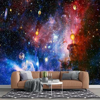Galaxy Murals Universe Planet Wallpaper Boys Girls Bedroom Starry Sky Galaxy Wall Mural