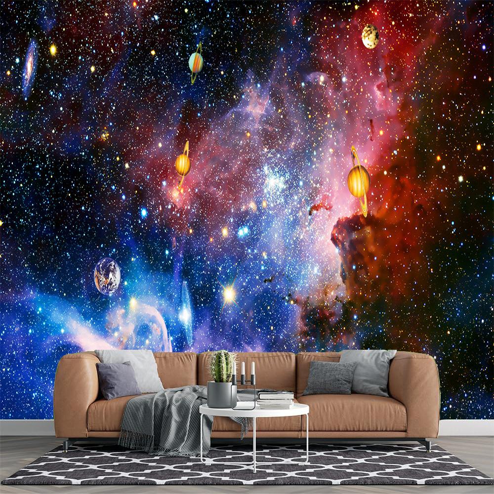 

Galaxy Murals Universe Planet Wallpaper Boys Girls Bedroom Starry Sky Galaxy Wall Mural 200 cm(W) x 140 cm(H)