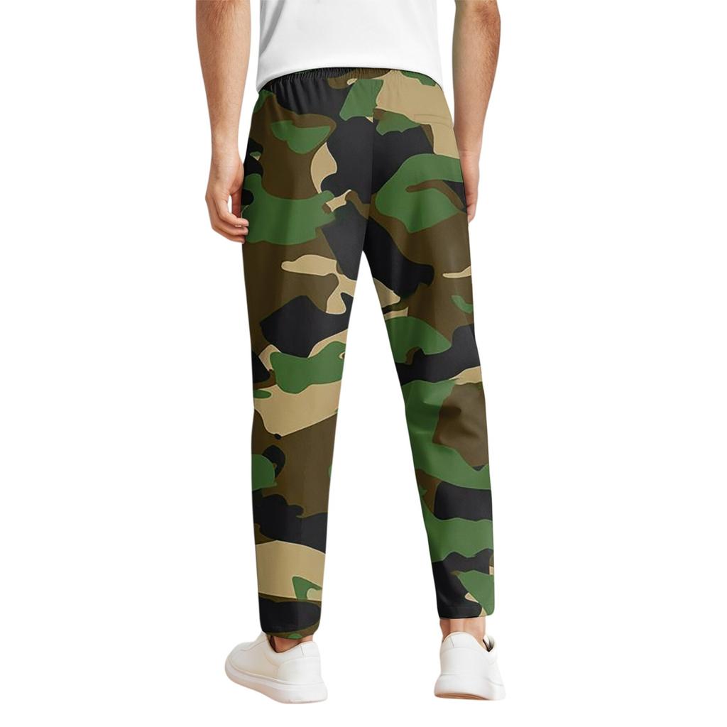 Herren Casual Camouflage Lange Hose, Elastischer Bund mit Kordelzug, Leicht und Slim Fit, Mit Taschen, Bequem und Atmungsaktiv