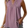European Style Summer Fashion V-Neck Color Block Casual Sleeveless