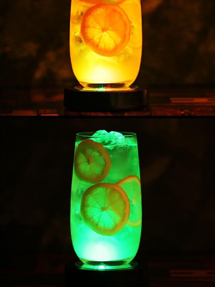 Wine Glass Cocktail Glow Coaster – Illuminated Base for Bar and Bartending