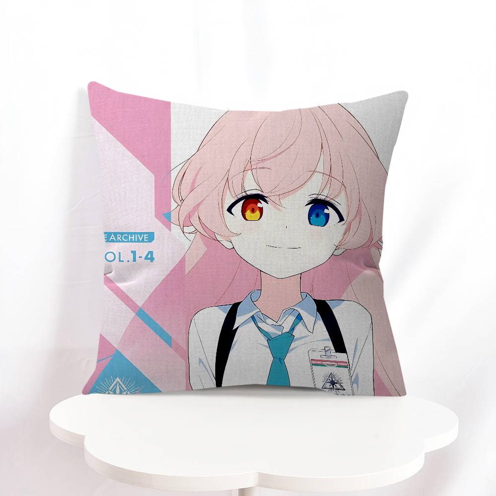 

B-blue Archive Аниме Наволочка 45x45см Мягкий Уютный Хлопок Уличные Декоративные Наволочки На Молнии Для Дивана 16x16Inch