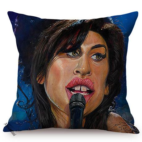 Beautiful Face Oil Painting Art Decorative Throw Pillow Case Funky Woman Portrait Cotton Linen Sofa Cushion Cover Cojines