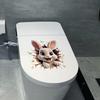 3D Wall Sticker Cute Rabbit Bathroom Remodeling Toilet Decoration Peel and Stick Waterproof